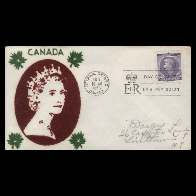 Canada 1953 (FDC) 4c Coronation, OTTAWA