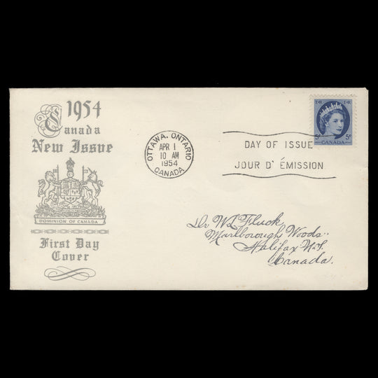 Canada 1954 (FDC) 5c Queen Elizabeth II, OTTAWA