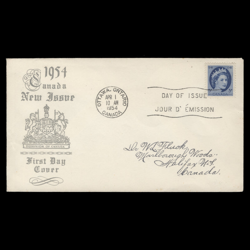 Canada 1954 (FDC) 5c Queen Elizabeth II, OTTAWA