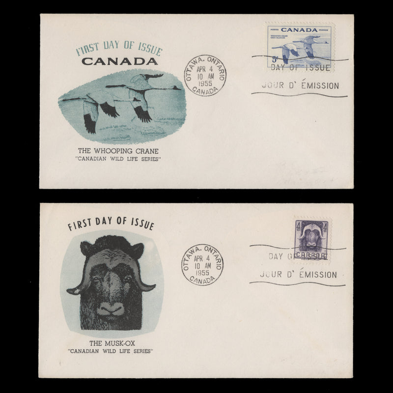 Canada 1955 National Wildlife Week first day covers, OTTAWA