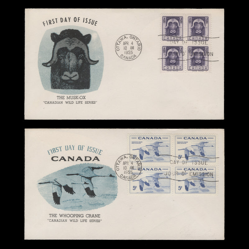 Canada 1955 National Wildlife Week first day covers, OTTAWA