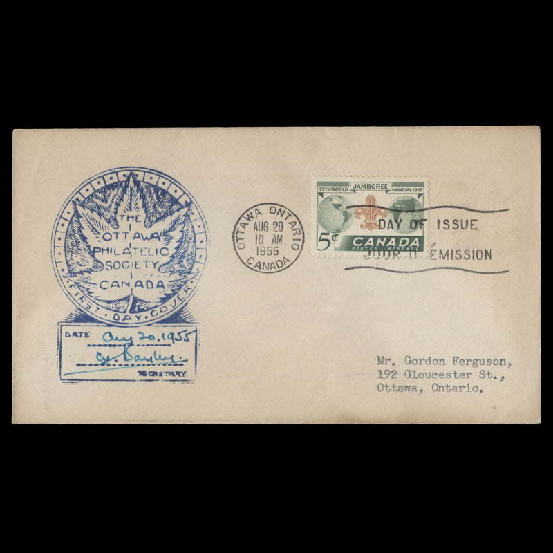 Canada 1955 World Scout Jamboree first day cover, OTTAWA
