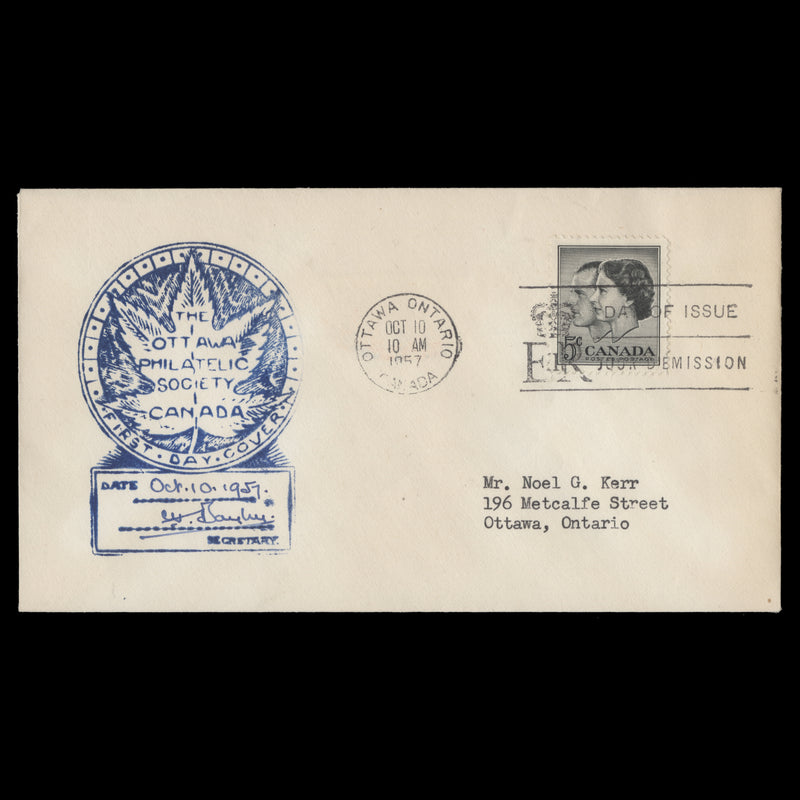 Canada 1957 (FDC) 5c Royal Visit, OTTAWA