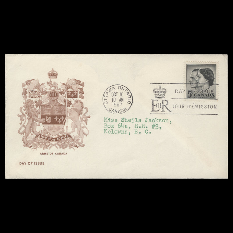 Canada 1957 (FDC) 5c Royal Visit, OTTAWA