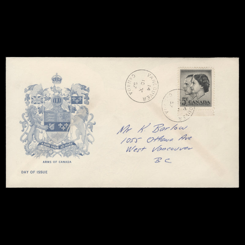 Canada 1957 (FDC) 5c Royal Visit, OTTAWA