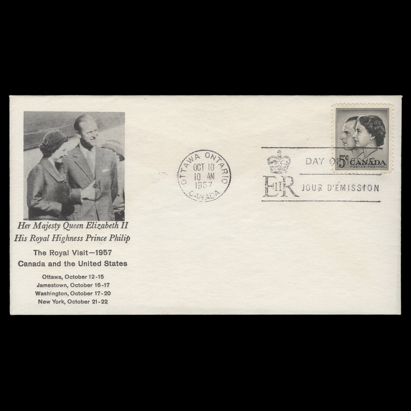 Canada 1957 (FDC) 5c Royal Visit, OTTAWA