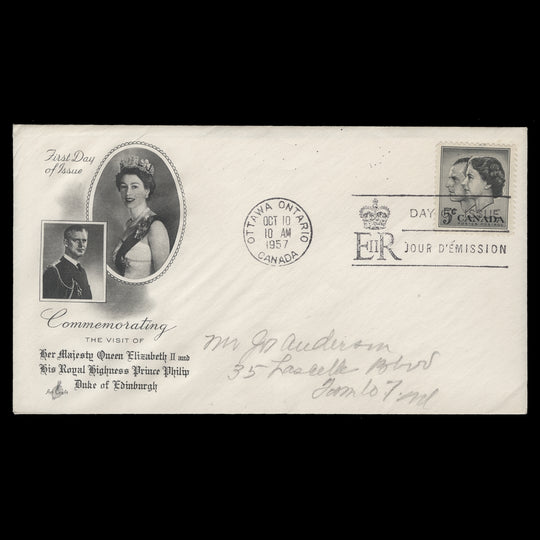 Canada 1957 (FDC) 5c Royal Visit, OTTAWA