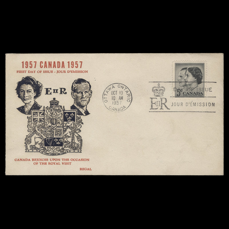 Canada 1957 (FDC) 5c Royal Visit, OTTAWA