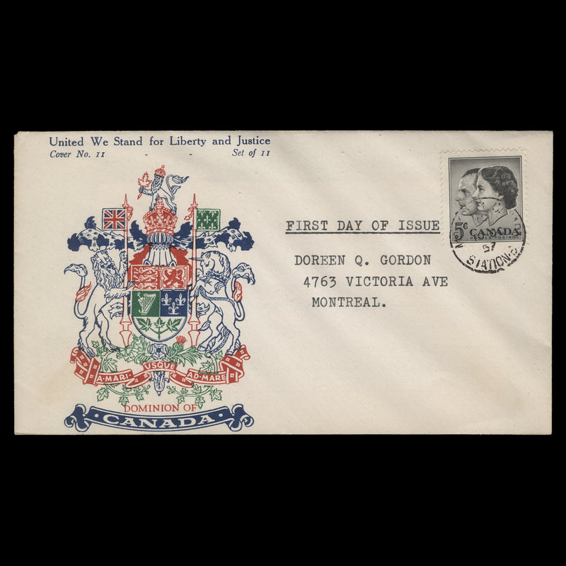 Canada 1957 (FDC) 5c Royal Visit, MONTREAL