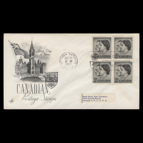 Canada 1957 (FDC) 5c Royal Visit, OTTAWA
