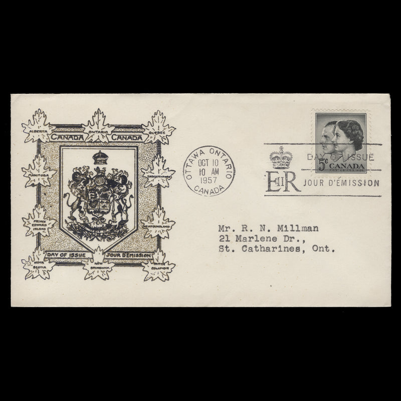 Canada 1957 (FDC) 5c Royal Visit, OTTAWA