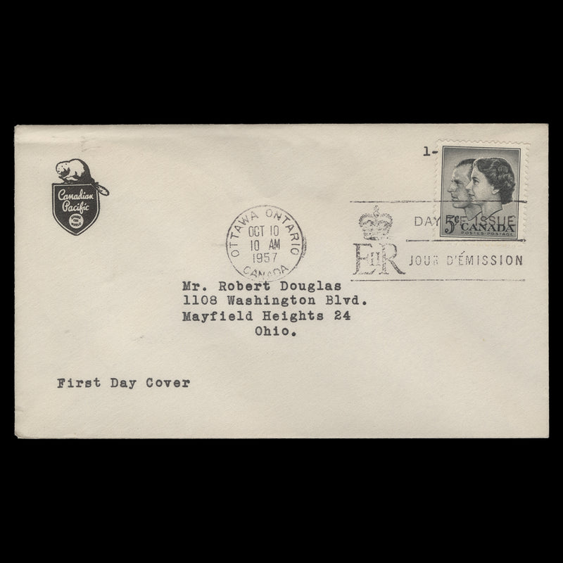 Canada 1957 (FDC) 5c Royal Visit, OTTAWA