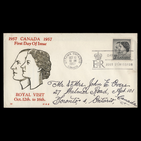 Canada 1957 (FDC) 5c Royal Visit, OTTAWA