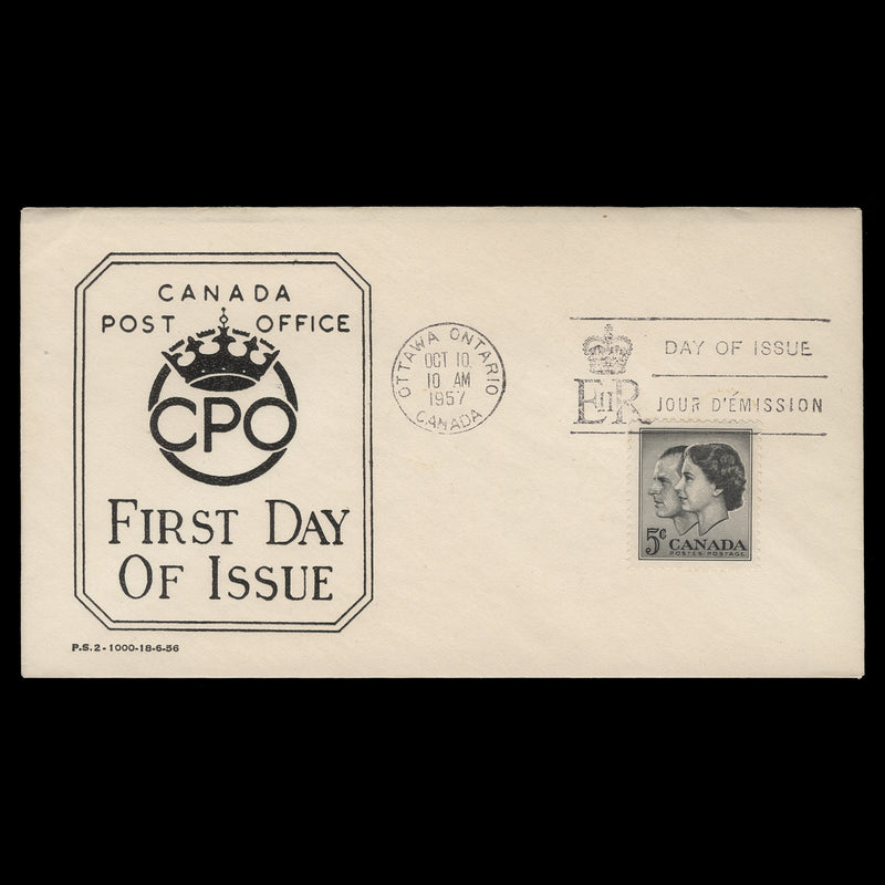 Canada 1957 (FDC) 5c Royal Visit, OTTAWA