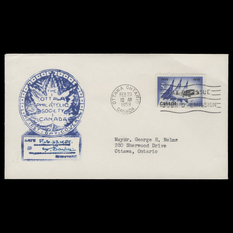 Canada 1959 First Flight Anniversary first day cover, OTTAWA