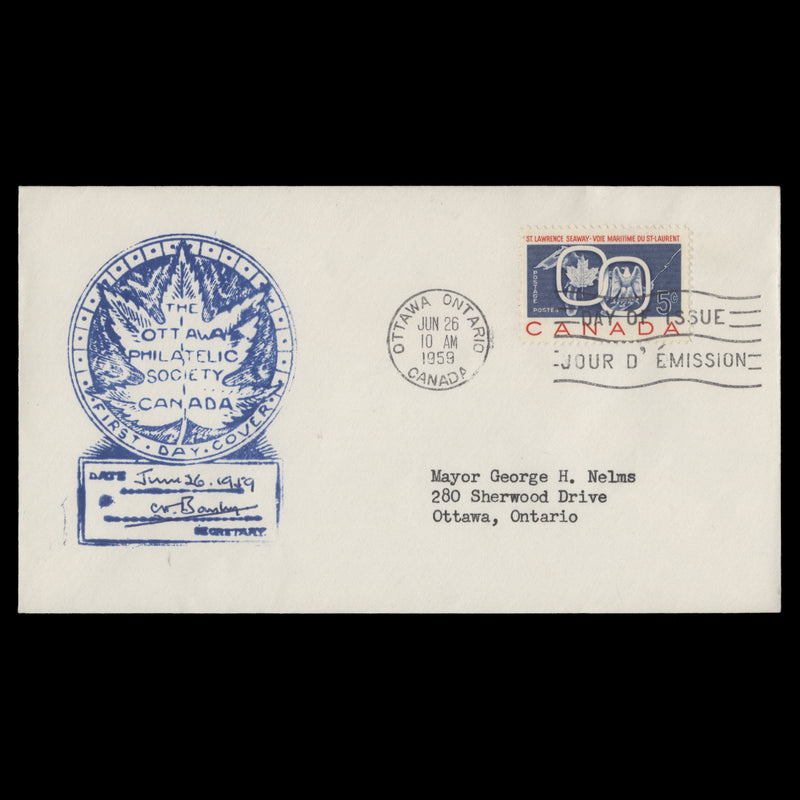 Canada 1959 St Lawrence Seaway first day cover, OTTAWA