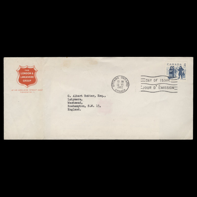 Canada 1962 (FDC) 5c Jean Talon, OTTAWA