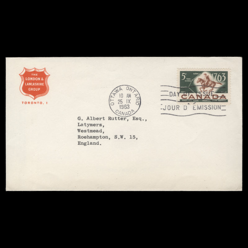 Canada 1963 (FDC) 5c Postal Service, OTTAWA