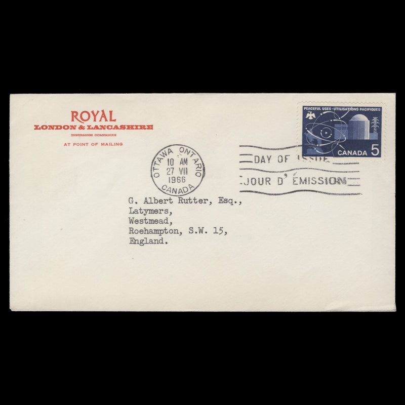 Canada 1966 (FDC) 5c Atomic Research, OTTAWA