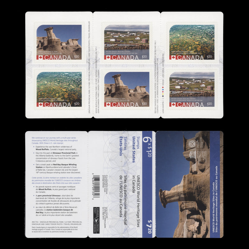 Canada 2015 (MNH) UNESCO Heritage Sites withdrawn booklet  Media 1 of 1
