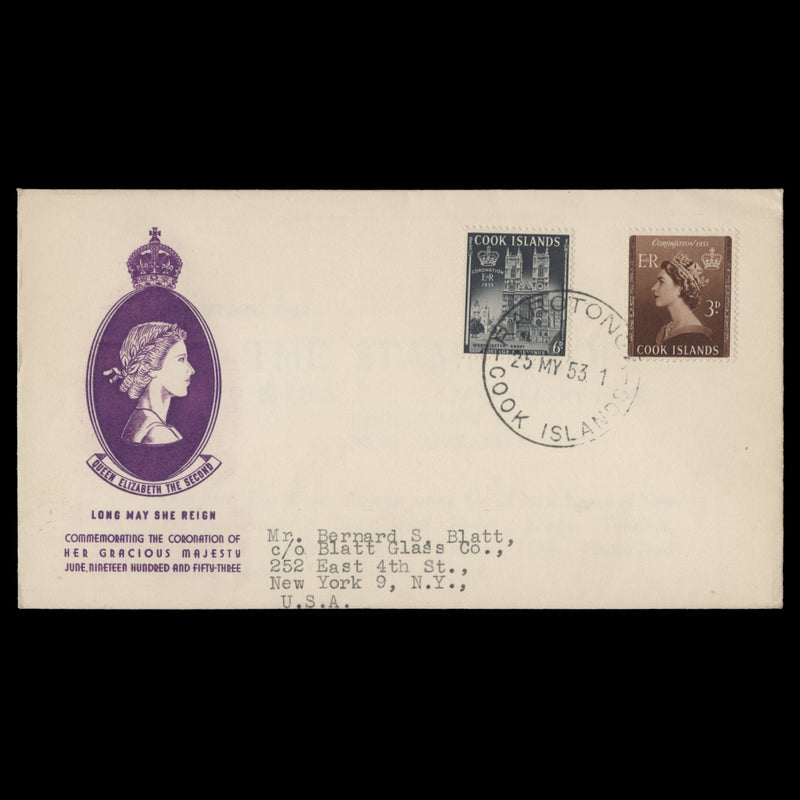 Cook Islands 1953 Coronation first day cover, RAROTONGA