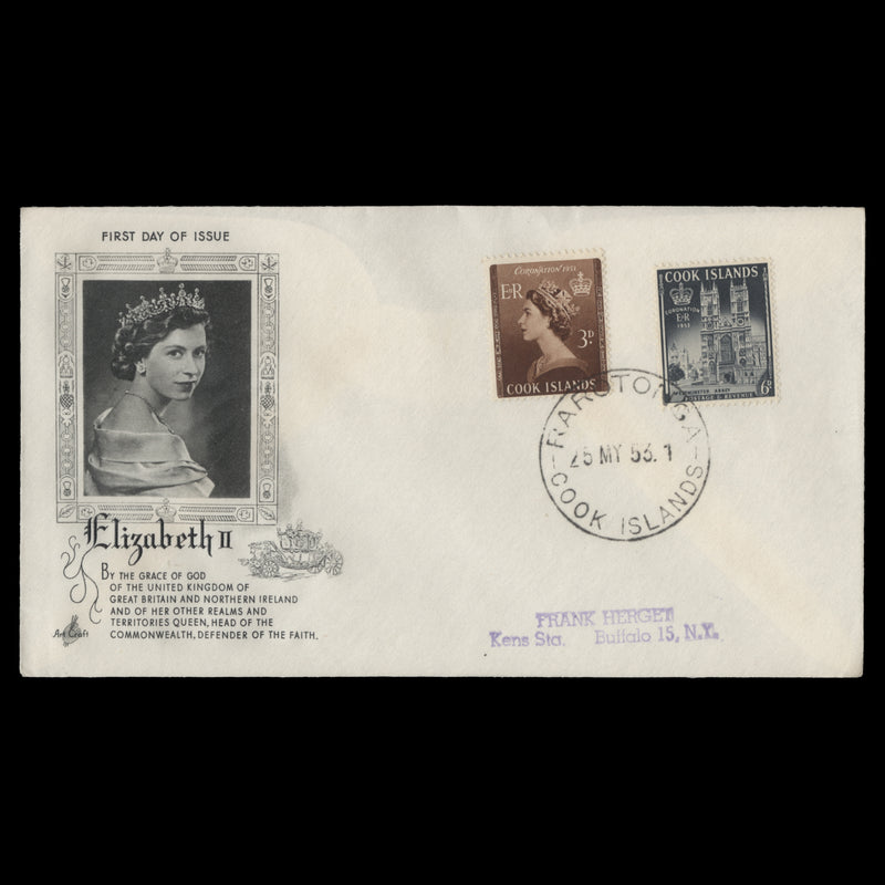 Cook Islands 1953 Coronation first day cover, RAROTONGA