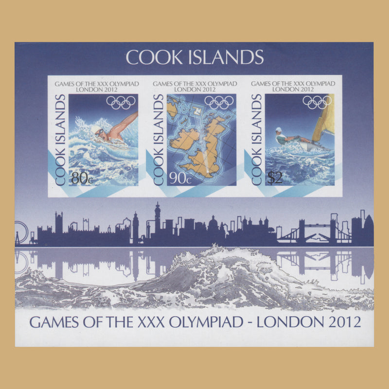 Cook Islands 2012 Olympic Games, London imperf proof miniature sheet