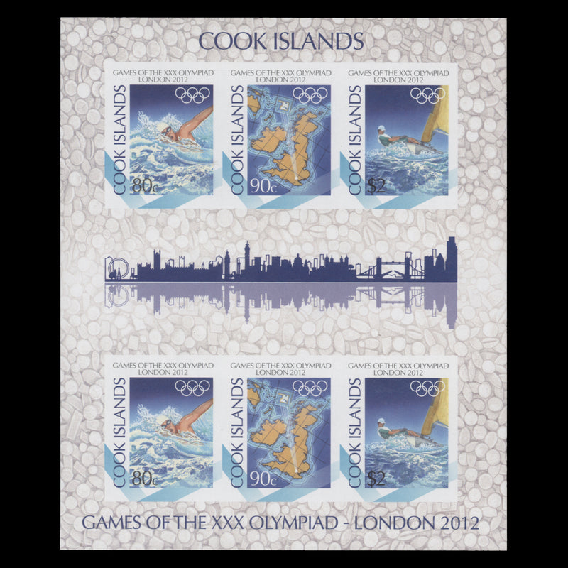 Cook Islands 2012 Olympic Games, London imperf proof miniature sheet