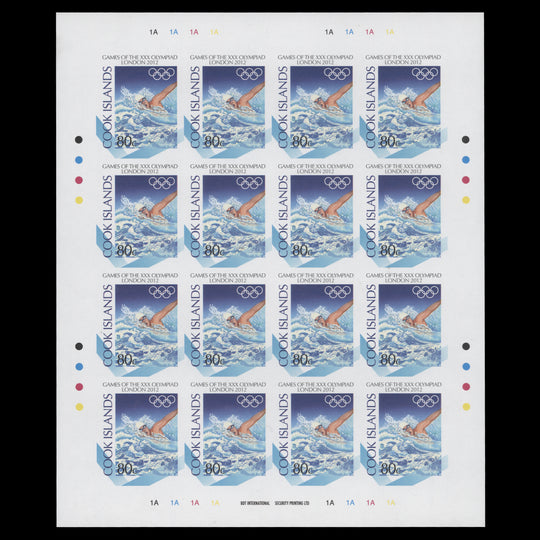 Cook Islands 2012 Olympic Games, London imperf proof sheet