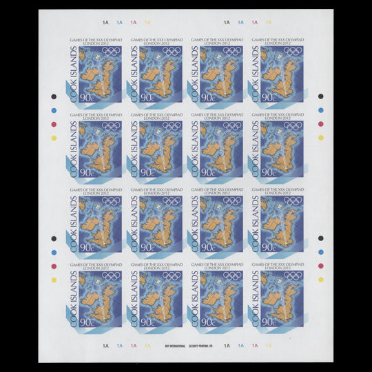 Cook Islands 2012 Olympic Games, London imperf proof sheet