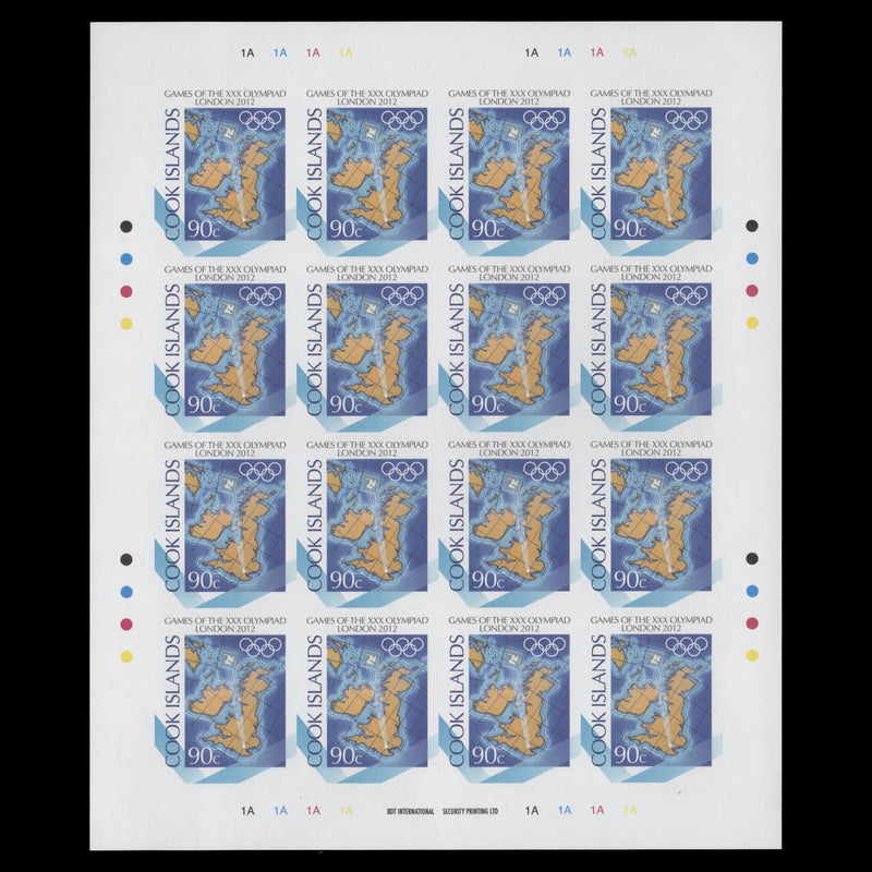 Cook Islands 2012 Olympic Games, London imperf proof sheet