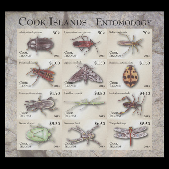 Cook Islands 2013 Entomology Definitives imperf proof sheetlet