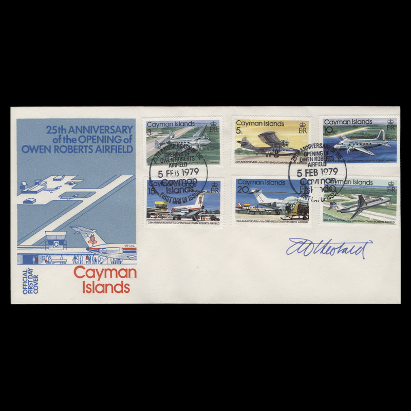 Cayman Islands 1979 Owen Roberts Airfield Anniversary signed first day cover