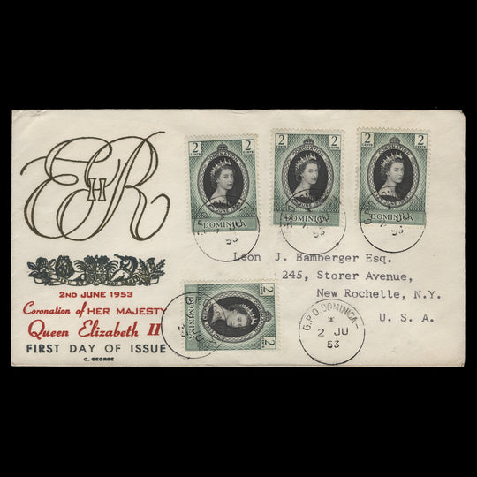 Dominica 1953 (FDC) 2c Coronation singles, GPO