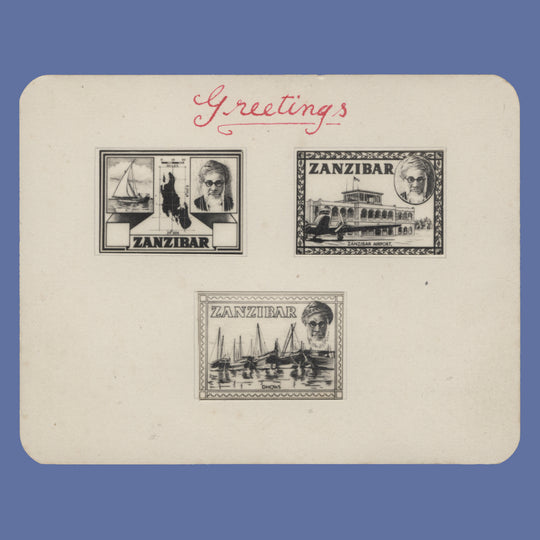 Zanzibar 1957 Definitives photo essays on presentation card