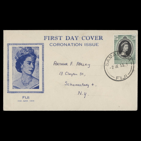 Fiji 1953 (FDC) 2½d Coronation, SAMABULA