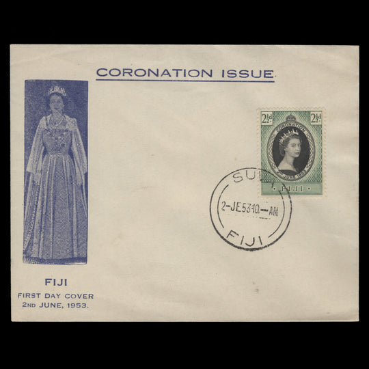 Fiji 1953 (FDC) 2½d Coronation, SUVA