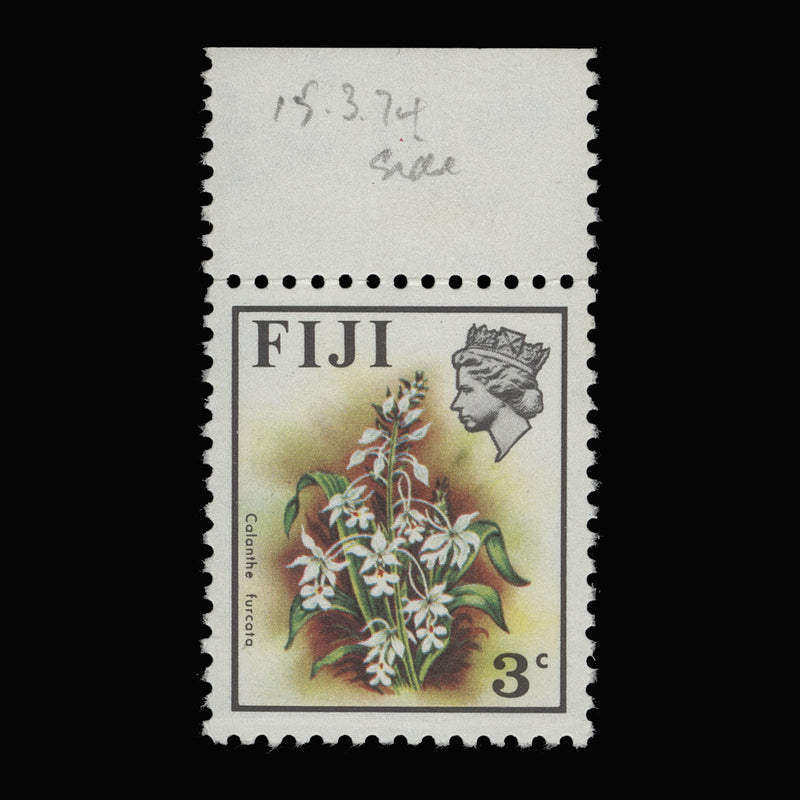 Fiji 1974 (MNH) 3c Calanthe Furcata with watermark to left