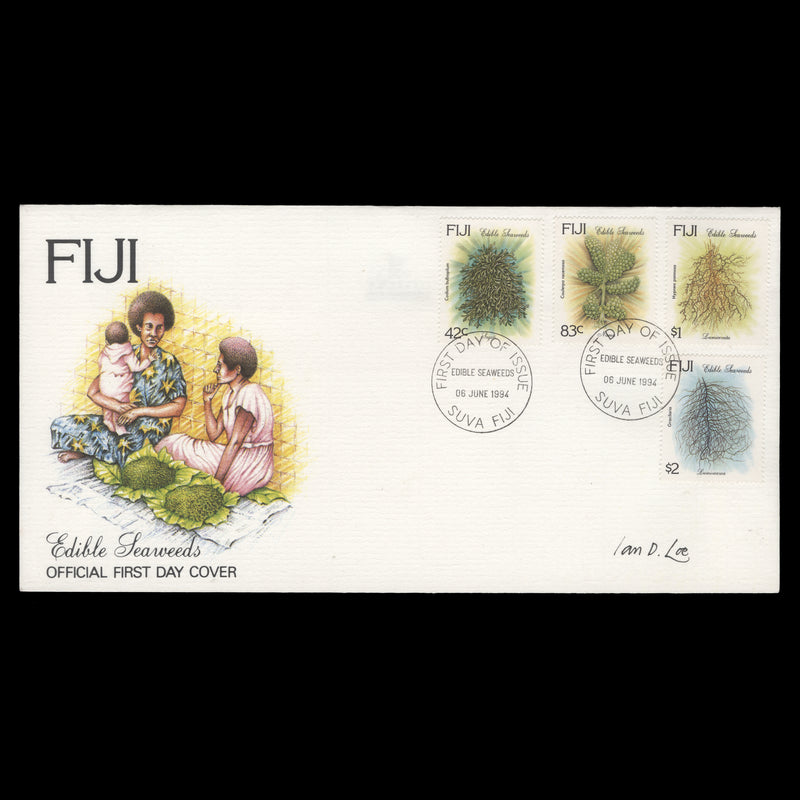 Fiji 1994 Edible Seaweeds first day cover signed by Ian Loe