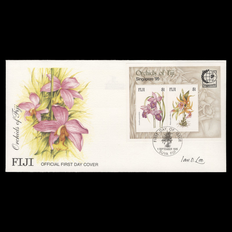 Fiji 1995 Orchids/International Stamp Exhibition, Singapore signed first day cover