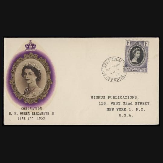 Falkland Islands Dependencies 1953 (FDC) 1d Coronation, South Shetlands