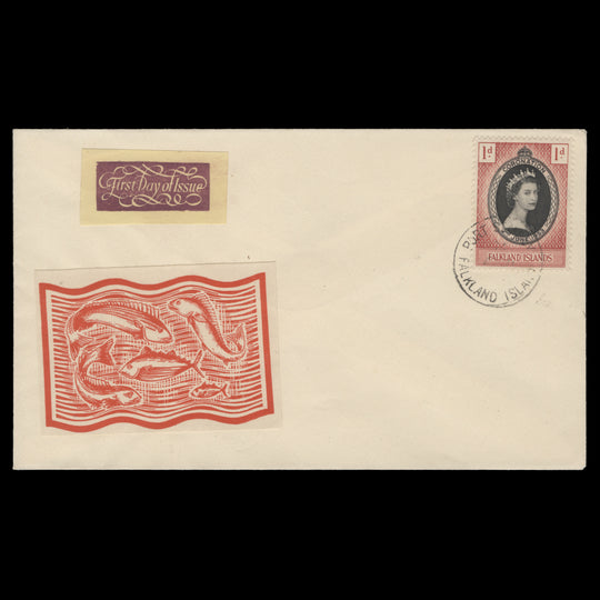 Falkland Islands 1953 (FDC) 1d Coronation, PORT STANLEY