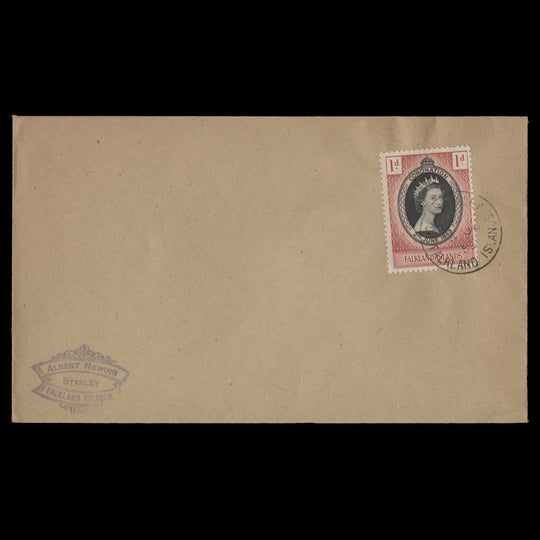 Falkland Islands 1953 (FDC) 1d Coronation, PORT STANLEY