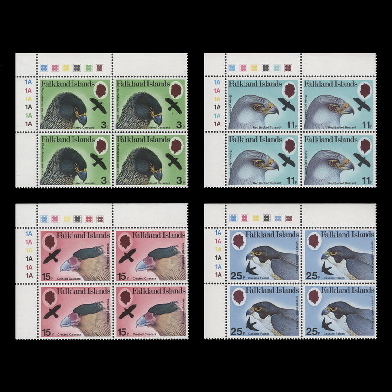 Falkland Islands 1980 (MNH) Birds of Prey plate blocks