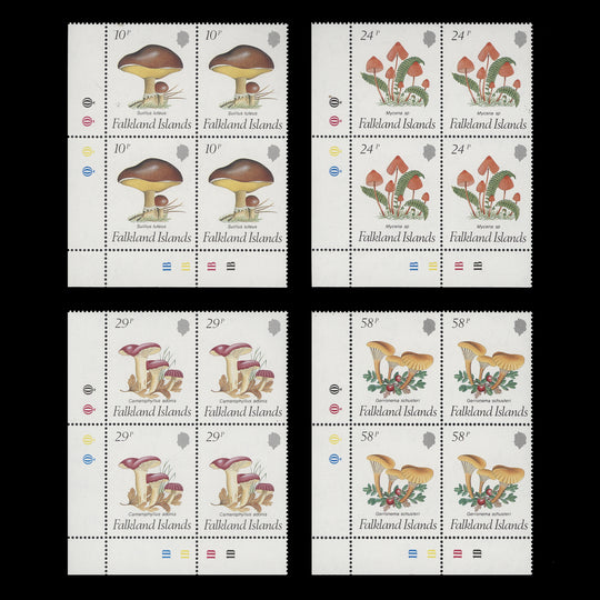 Falkland Islands 1987 (MNH) Fungi plate blocks