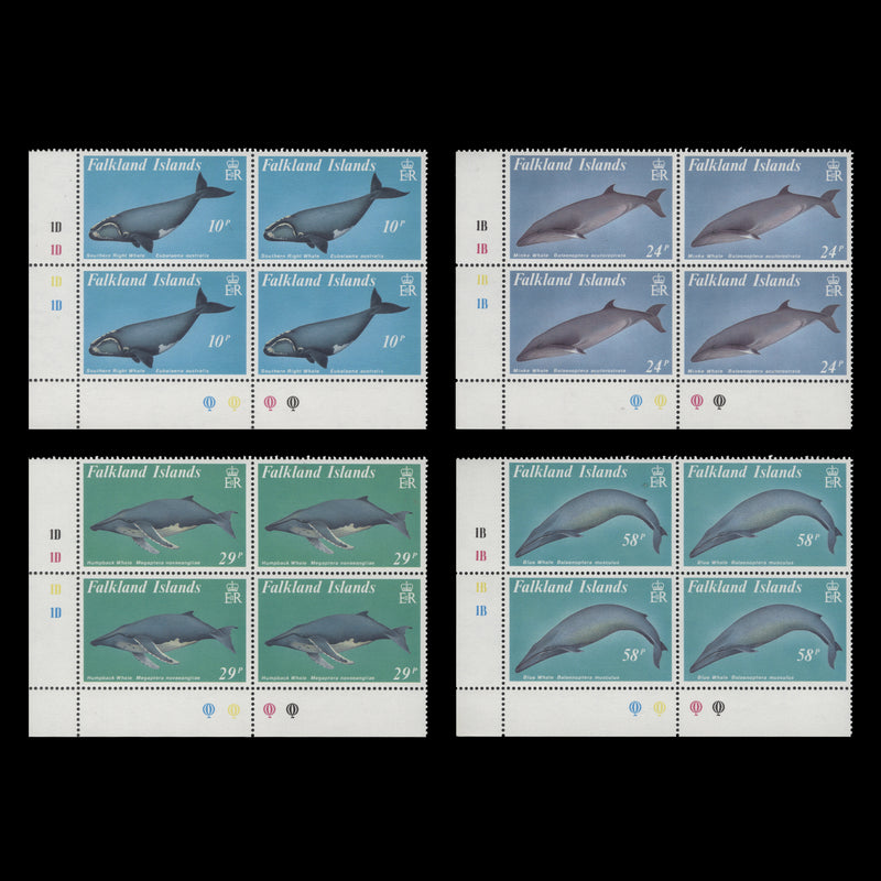 Falkland Islands 1989 (MNH) Baleen Whales plate blocks