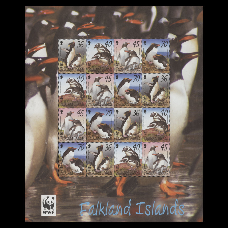 Falkland Islands 2002 (MNH) Endangered Species, Penguins sheetlet