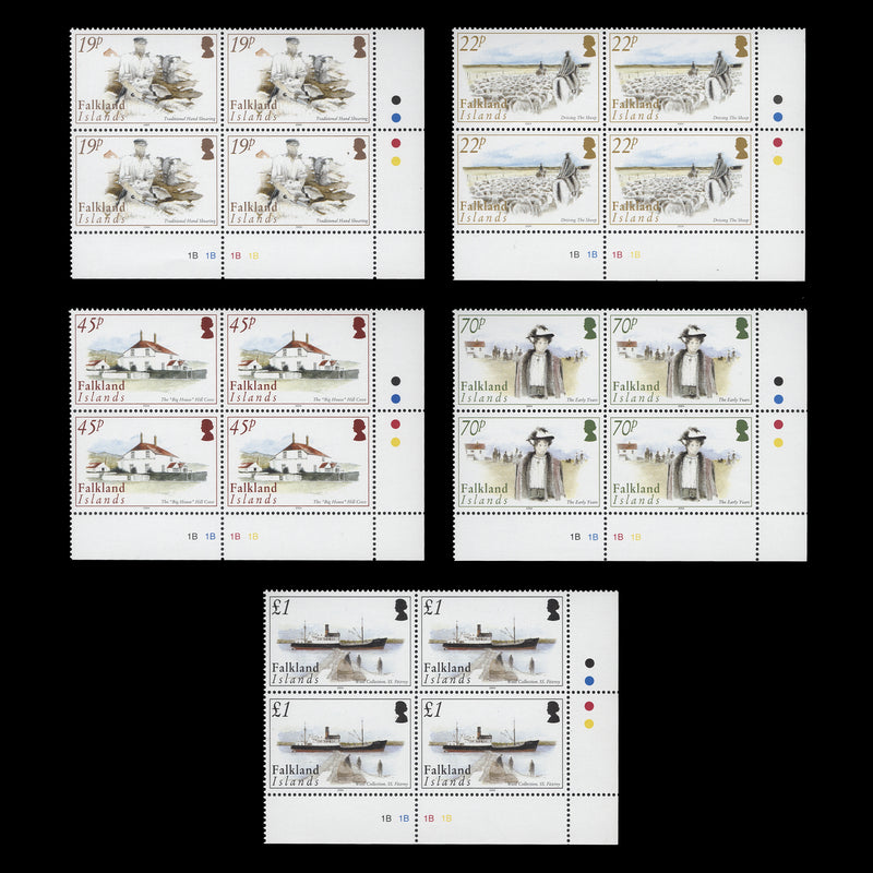 Falkland Islands 2004 (MNH) Sheep Farming History plate blocks
