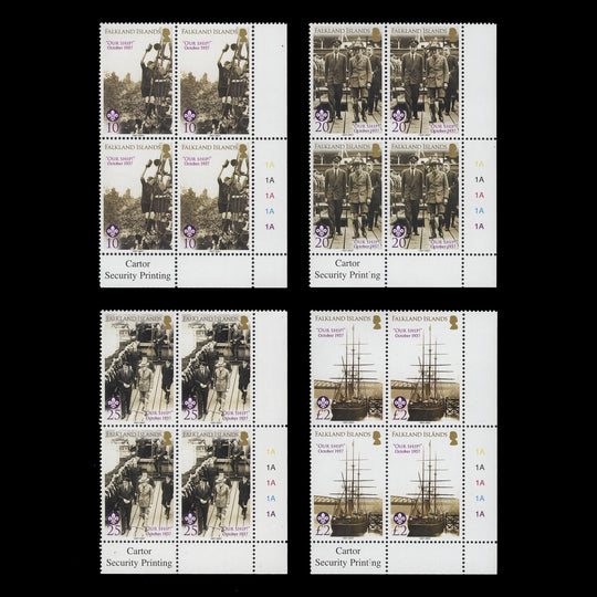 Falkland Islands 2007 (MNH) Scouting Centenary plate blocks