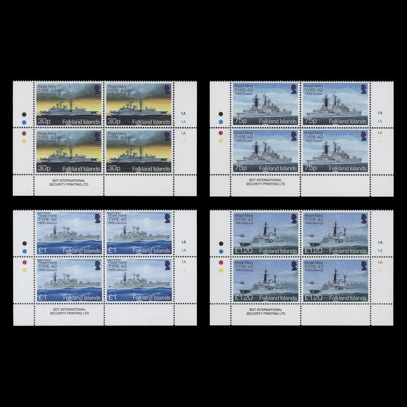Falkland Islands 2014 (MNH) Royal Navy Destroyers plate blocks